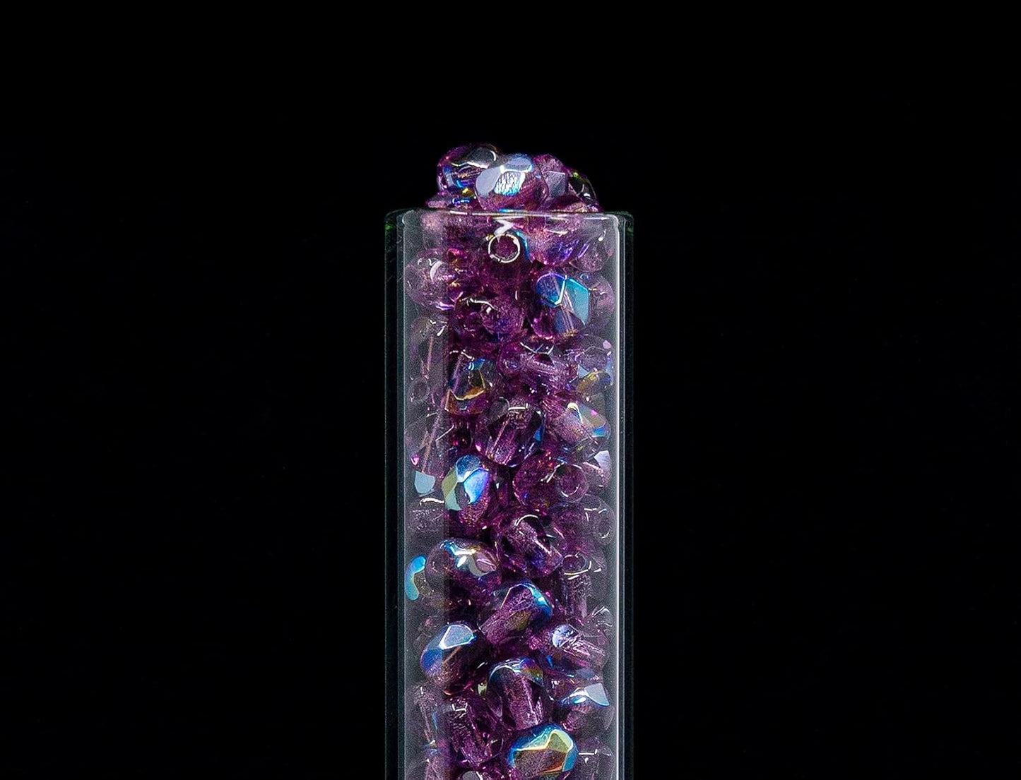 100pcs of Faceted Fire Polished Pressed Czech Glass Beads 4mm (0.16in), Amethyst AB Violet Purple 20060-28701 BCV