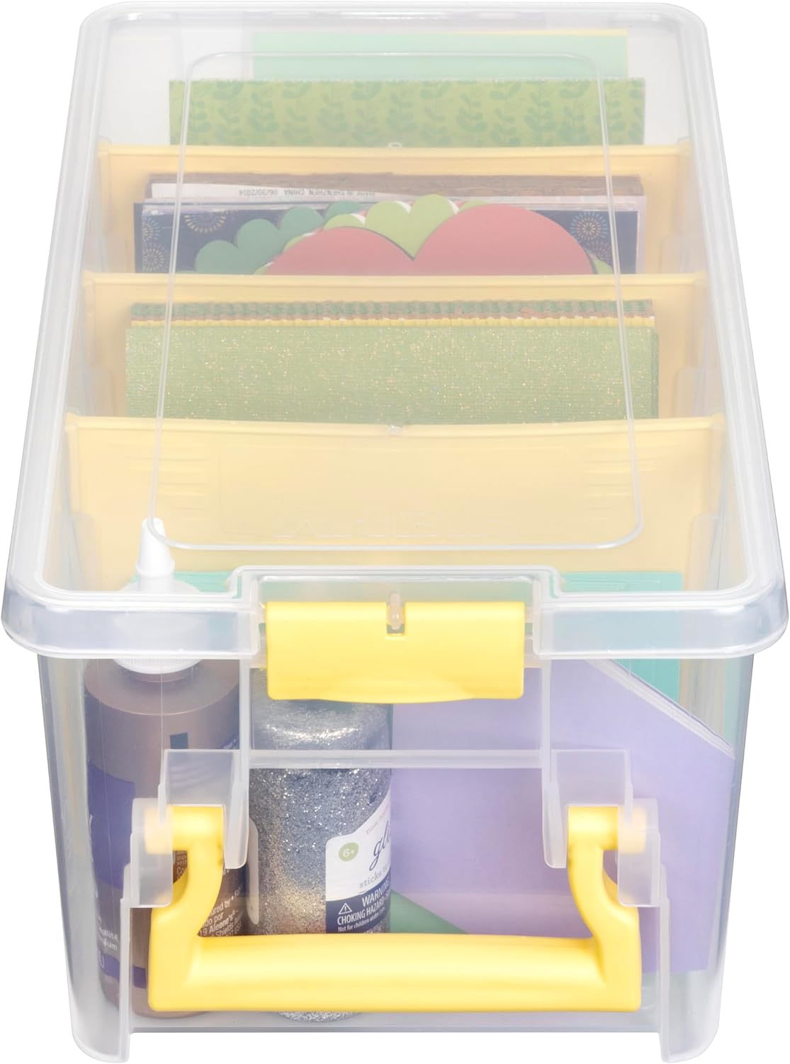 ArtBin 6925JY Semi Satchel with Yellow Accents Storage Container, Clear