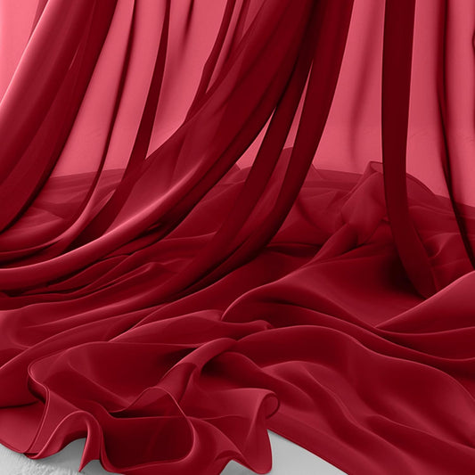 Horbaunal Burgundy Chiffon Fabric by The Yard, 10 Yard Continuous Sheer Fabric 59" Wide Soft Draping Fabric for Wedding Arch Draping Party Backdrop DIY Sewing