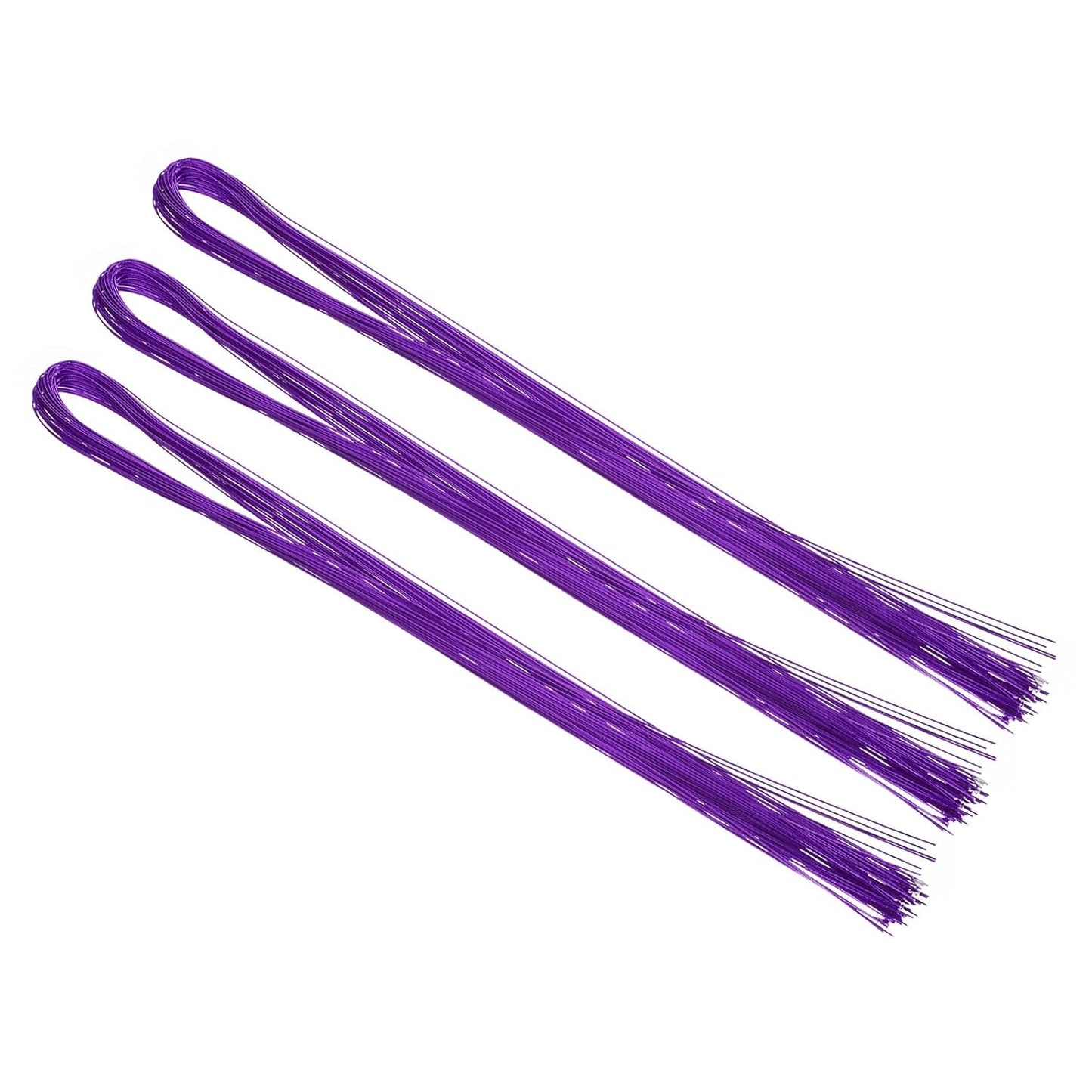 PATIKIL 32 Inch 22 Gauge Floral Stem Wire, 3 Pack/120 Pieces Bouquet Stem Paper Wrapped for DIY Crafts Flower Arrangements, Purple