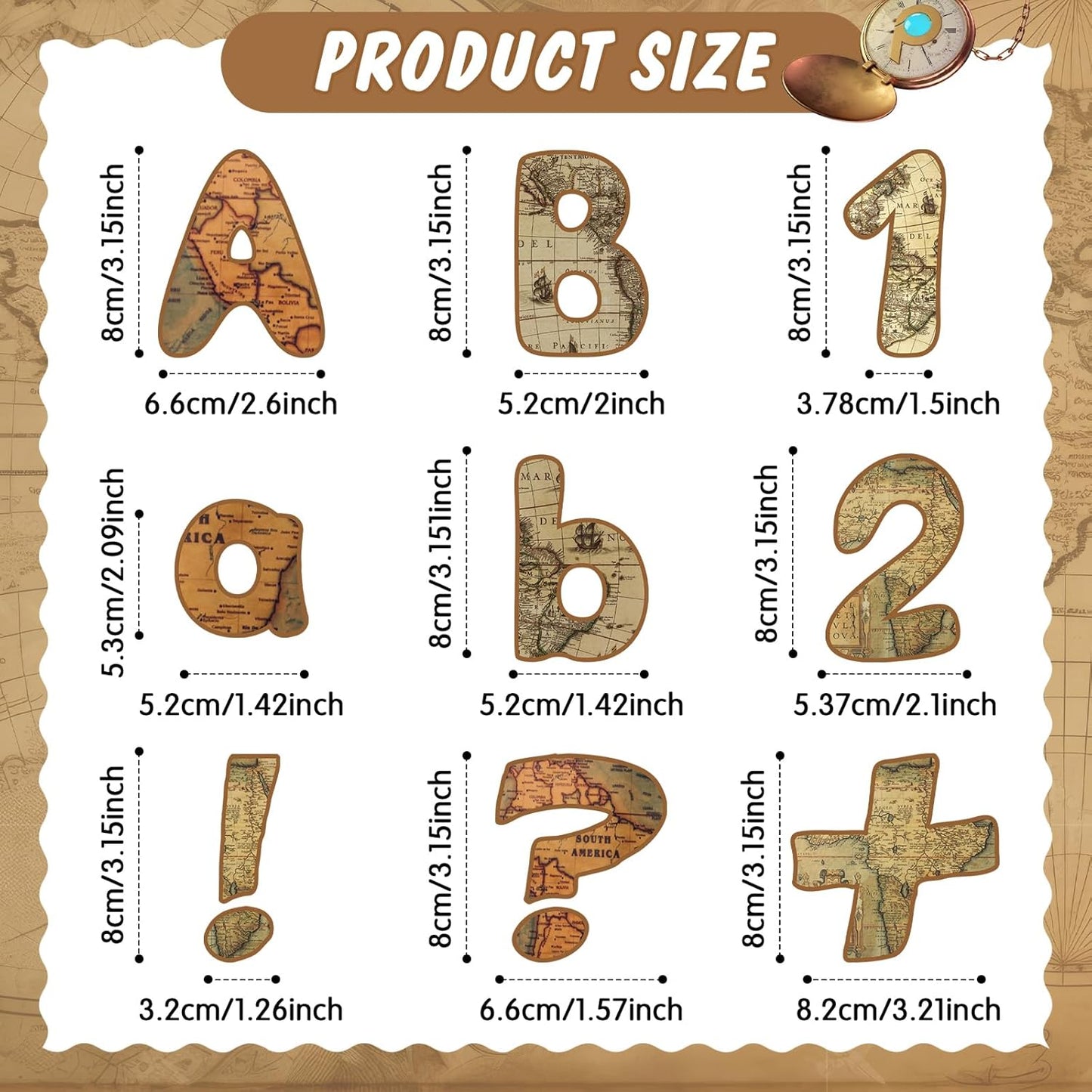 221 Pcs Bulletin Board Letters Round Alphabet Number Punctuation Symbol Combo Letter Cutouts Classroom Decoration for School Classroom Chalkboard Poster Board(World Map Round)