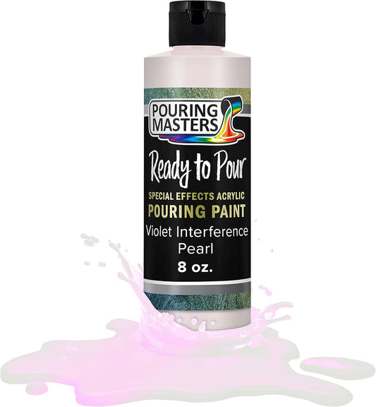 Pouring Masters Violet Interference Pearl Special Effects Acrylic Pouring Paint - Premium 8-Ounce Pre-Mixed Fluid Acrylic Paint - Fluid Art Supplies for Canvas, Wood, Paper, Tile & Rocks