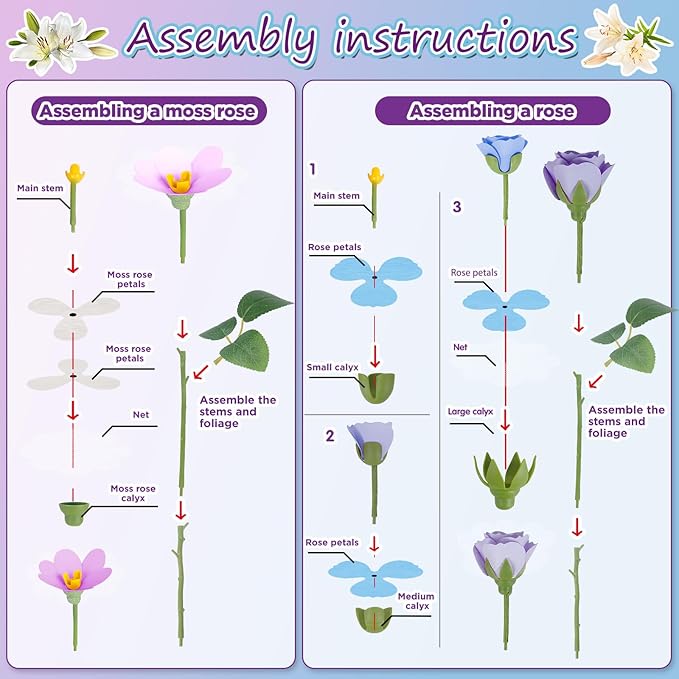 Fostro DIY Magic Floral & Flower Basket Bouquet Kit - Spray Color Changing Craft Toy for Kids Ages 6+, Creative STEM Gift for Girls & Boys to Create Their Own Magical Garden