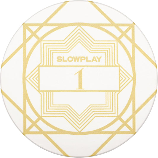 SLOWPLAY Nash Ceramic Poker Chips in Bulk, Casino Grade Ceramic 12-Gram Poker Chip for Texas Hold'em, 43mm Professional Chips Pack of 50 with Denomination of 1