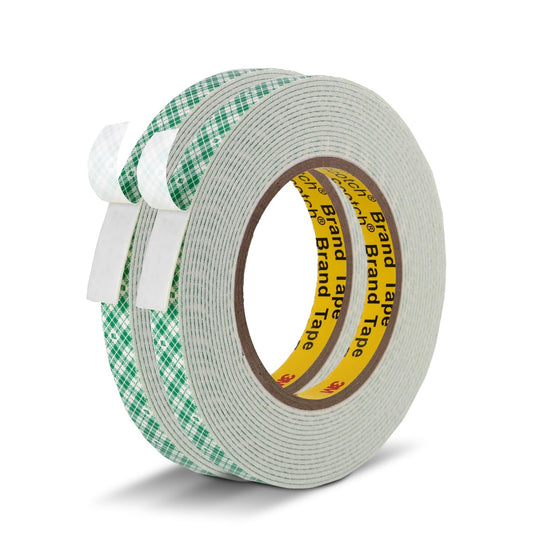 Double Sided Tape Foam Tape 1/2" x 18Ft Made of 3M High Shear Adhesive Mounting Tape with High Temperature Resistance for Interior Exterior Mounting Applications and Home Office Deco (Pack of 2)