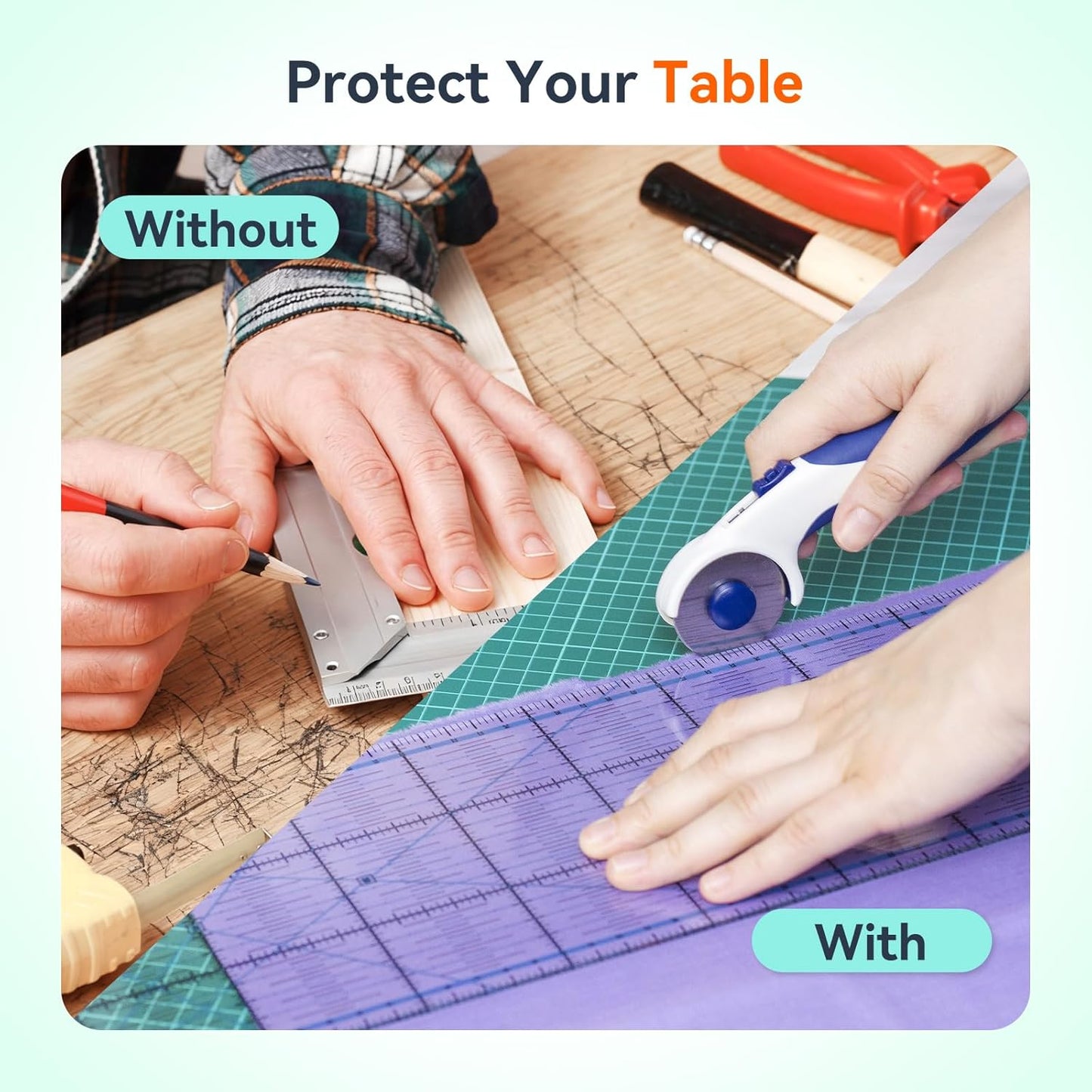 HTVRONT 5 Packs Self Healing Cutting Mat- 12" x 18” Double-Sided Cutting Mats for Crafts, A3 High-Density Sewing Mat with Grid for Fabric Quilting Modeling Hobby Scrapbooking Project