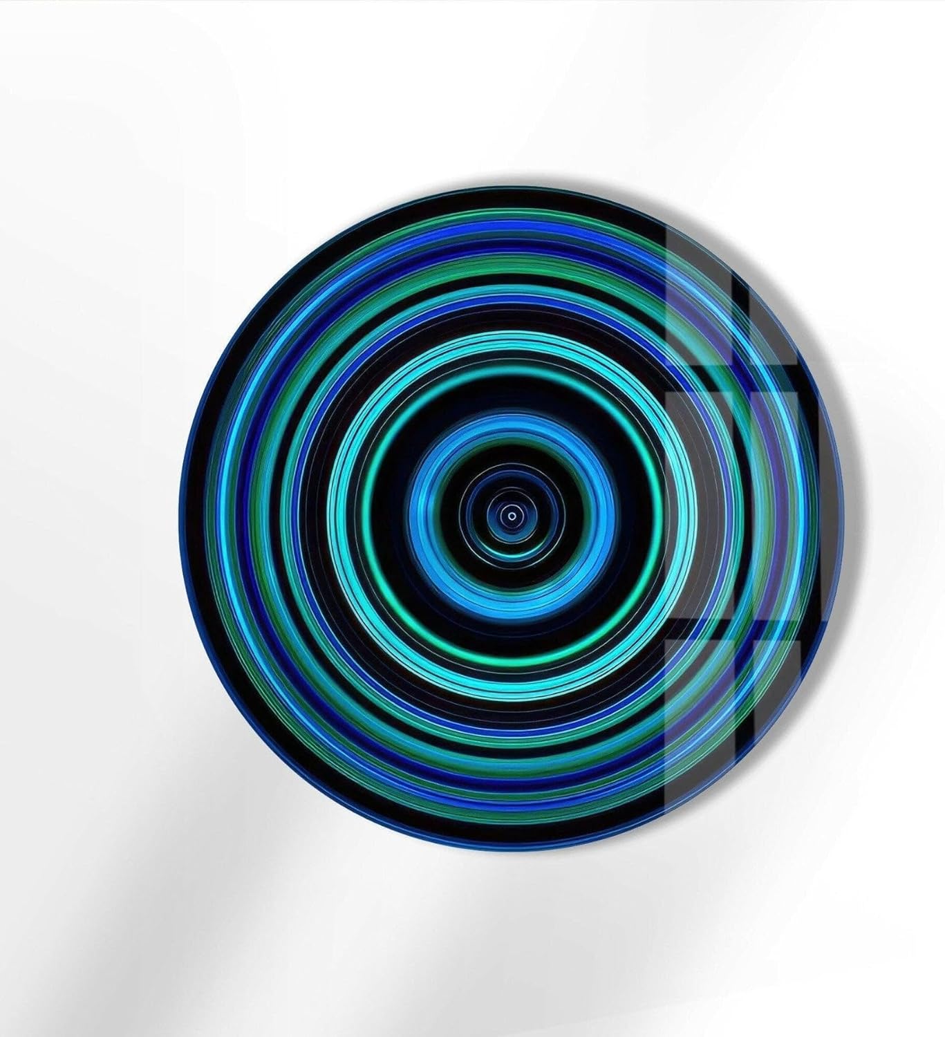 My Photostation.com 31.5''(80cm) Diameter Blue and Green Round Glass Wall Art Tempered Glass Printing Wall Decor Large Wall Art Wall Hangings