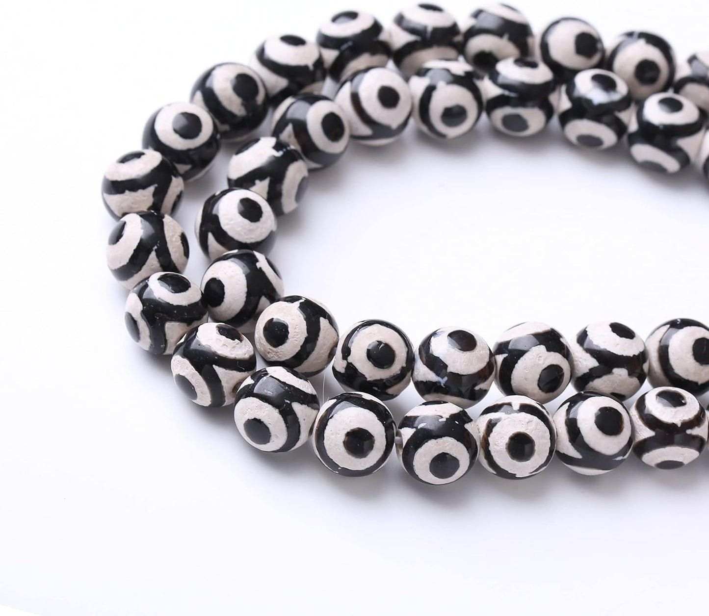 36PCS 10MM Natural Tibetan Stone Beads Round Loose Stone Beads for Jewelry Making DIY Energy Stone Healing Power Bracelet 15"