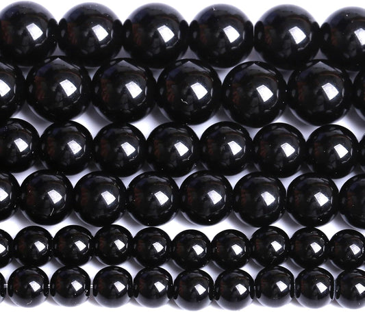 6MM Natural Black Agate Gemstone Beads Round Loose Stone Beads for Jewelry and Bracelets Making 120pcs 2 Strands 32"