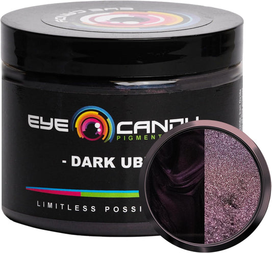 Eye Candy Pigments Premium Purple Mica Powder - Dark Ube (50gr) - for Epoxy, Resin, Soap, Paint, Woodworking, Acrylic Pouring, Bath Bombs, Fishing Lures - DIY Arts and Crafts Additive