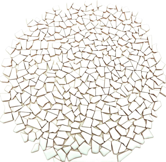 1.1LB Irregular Ceramics Mosaic Tiles, Mosaic Pieces Stones for DIY Mosaic Making Craft Hobby Arts Home Wall Decoration (White)
