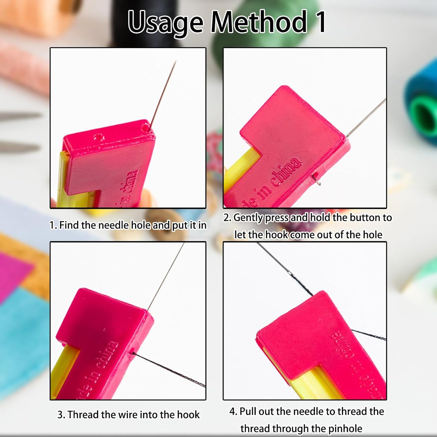 FKMEE Automatic Needle Threader - 2025 New Plastic Quick-Loop Device for Hand Sewing, Embroidery, & Cross-Stitch Crafts, Universal Compatibility Across Various Sewing Machines (3)