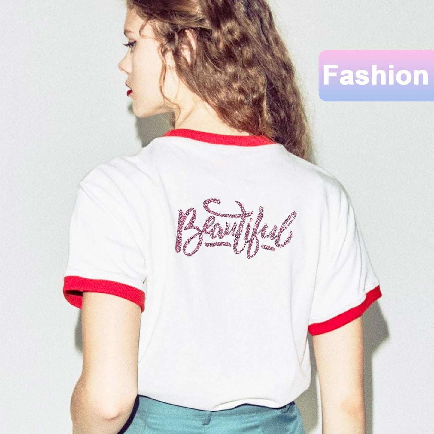 Glitter HTV Heat Transfer Vinyl Rolls- 12" x 10ft. Glitter Iron on Vinyl for DIY T-Shirts, Glitter for All Cutters, Heat Transfer Vinyl (Rosy Pink)