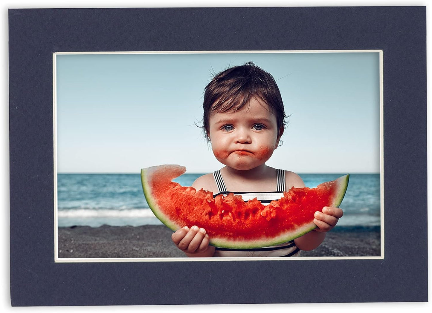 Poster Palooza 11x14 Mat for 8.5x11 Photo - Precut Navy Picture Matboard for Frames Measuring 11 x 14 Inches - Bevel Cut Matte to Display Art Measuring 8.5 x 11 Inches - Acid Free ONE MAT