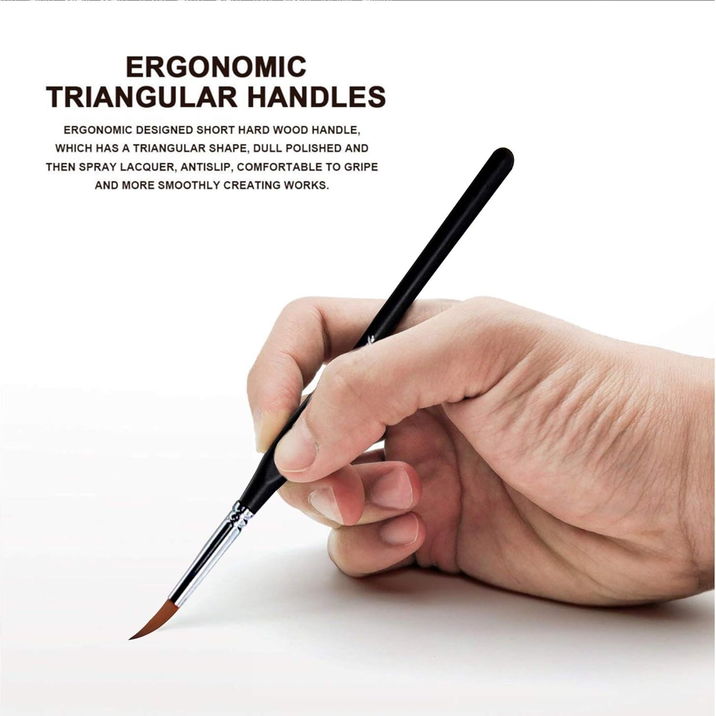 Golden Maple Detail Paint Brushes Set 10pcs Miniature Brushes for Fine Detailing & Art Painting - Acrylic, Watercolor, Oil, Models