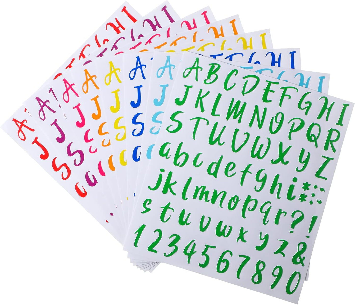Outus 576 Pieces 8 Sheets Letters Stickers Self Adhesive Vinyl Letter Alphabet Number Stickers Mailbox Numbers Sticker, Decals for Classroom Decor, Sign, Door(Multi Colors,1.5 Inch)