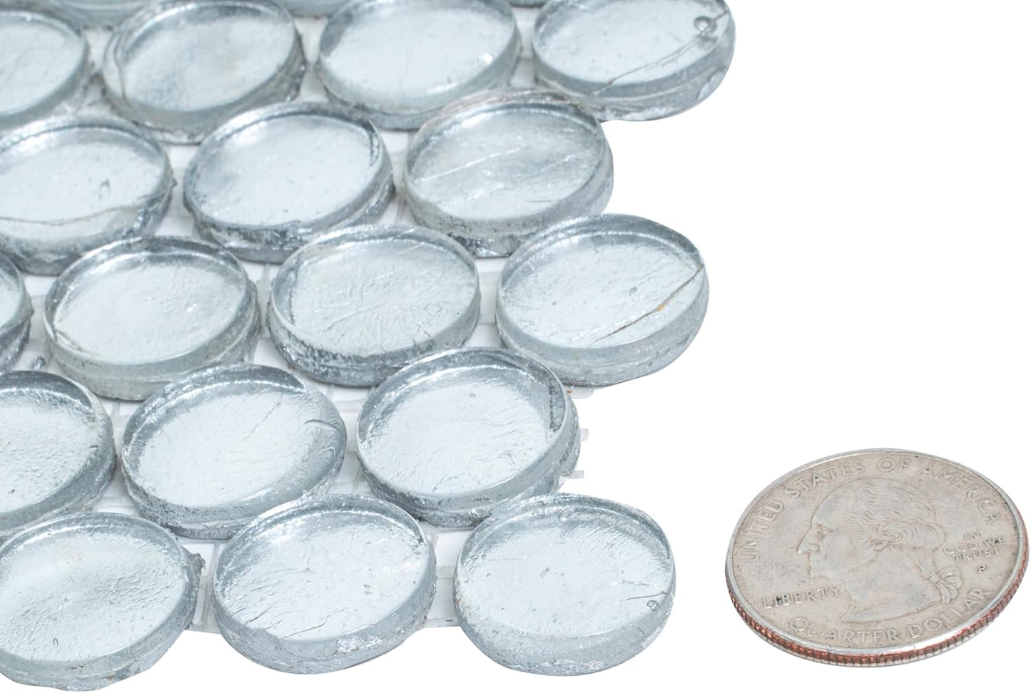 Glass Penny Round 1.03 sq ft/Piece Pack of 1,Silver Penny Round Mosaic Glass Tile – 12.2 x 12.2 Inch - Luxurious Design for Bathroom Walls, Kitchen Backsplash, Shower Walls - Elegant Wall Décor