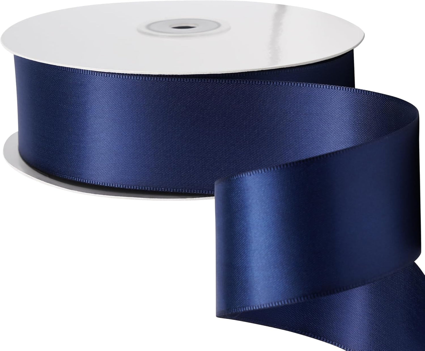LIUYAXI Navy Blue Stain Ribbon, 2" X Continuous 50 Yards, Double Faced Fabric Ribbon Use for Bows Bouquet,Christmas Gift Wrapping,Floral Arrangement