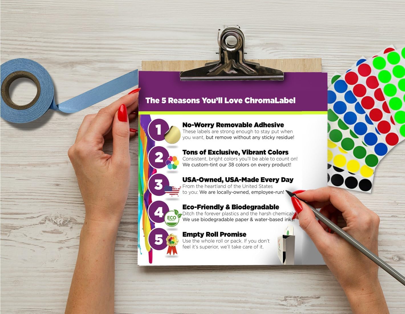 ChromaLabel 1 Inch Round Label Removable Color Code Dot Stickers, 1000 Labels per Dispenser Box, Lavender