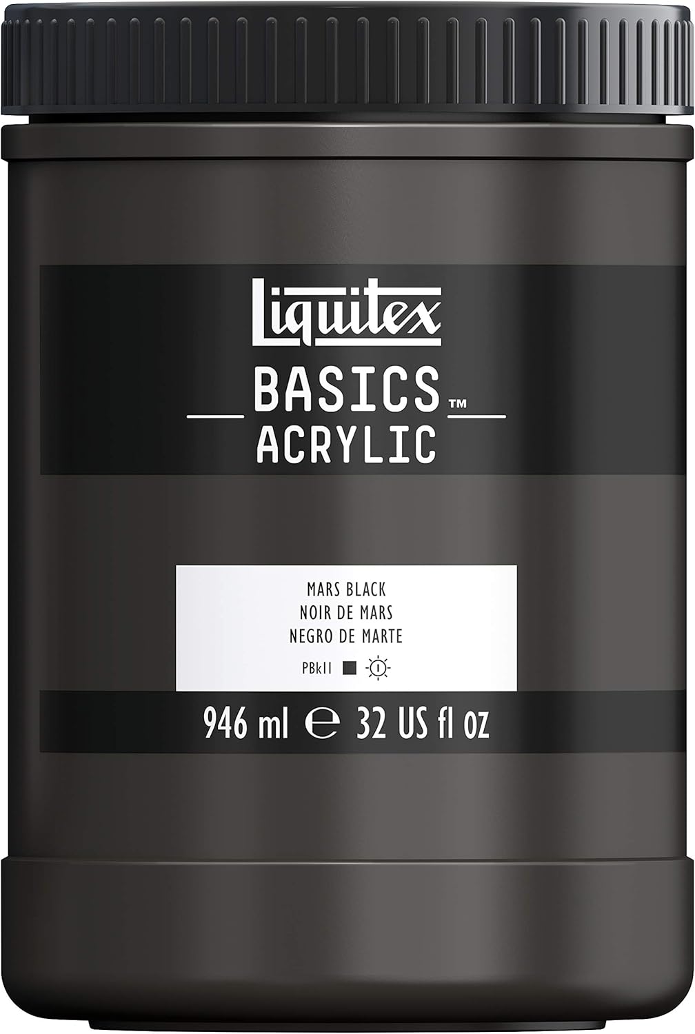 Liquitex BASICS Acrylic Paint, 946ml (32-oz) Jar, Mars Black