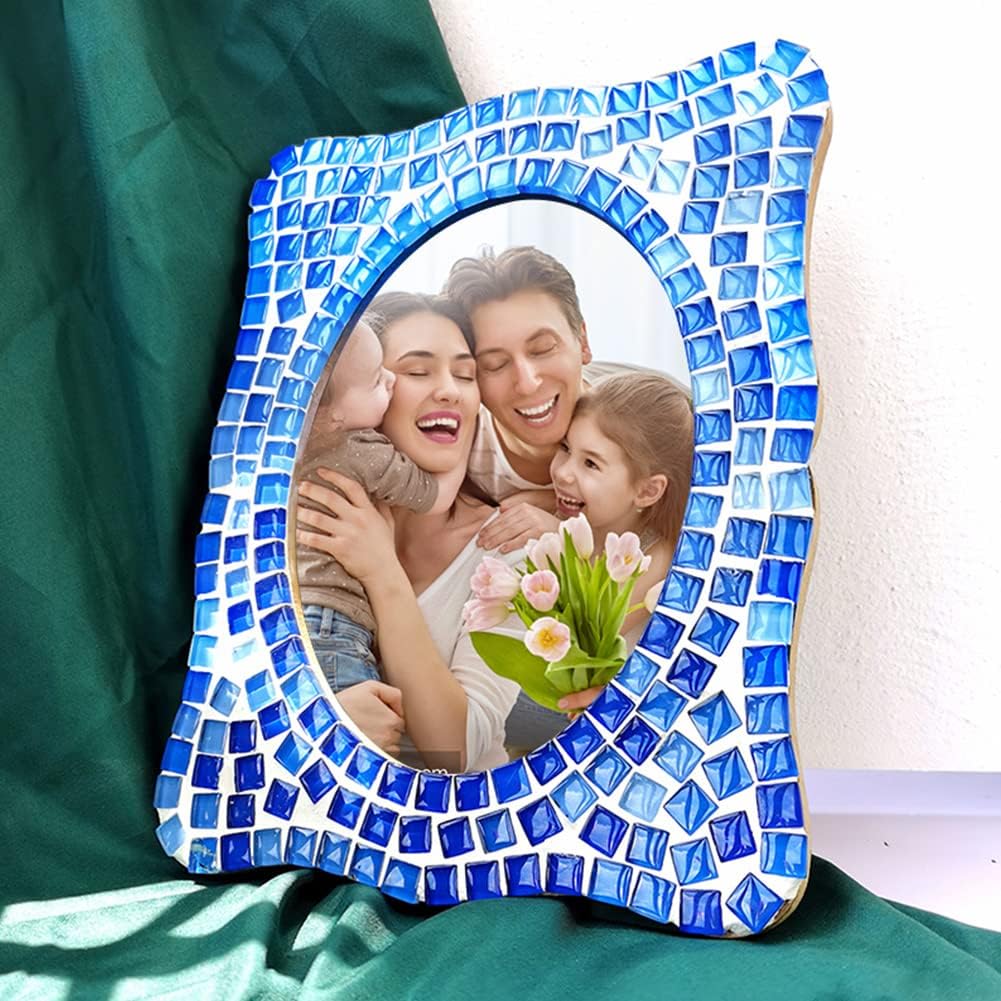 BigOtters Glass Mosaic Tiles 0.3LB, 4 Shapes Stained Glass Pieces for DIY Crafts, Home Decor, Art Projects, Window & Mirror Decorations