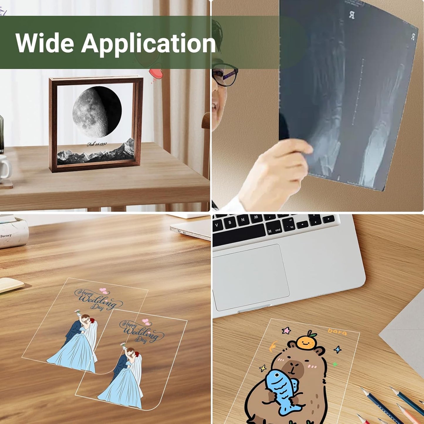 Laser Transparency Film 100 Sheets 8.5 x 11 Inche Overhead Projector Film Clear Transparency Paper for Laser Printer