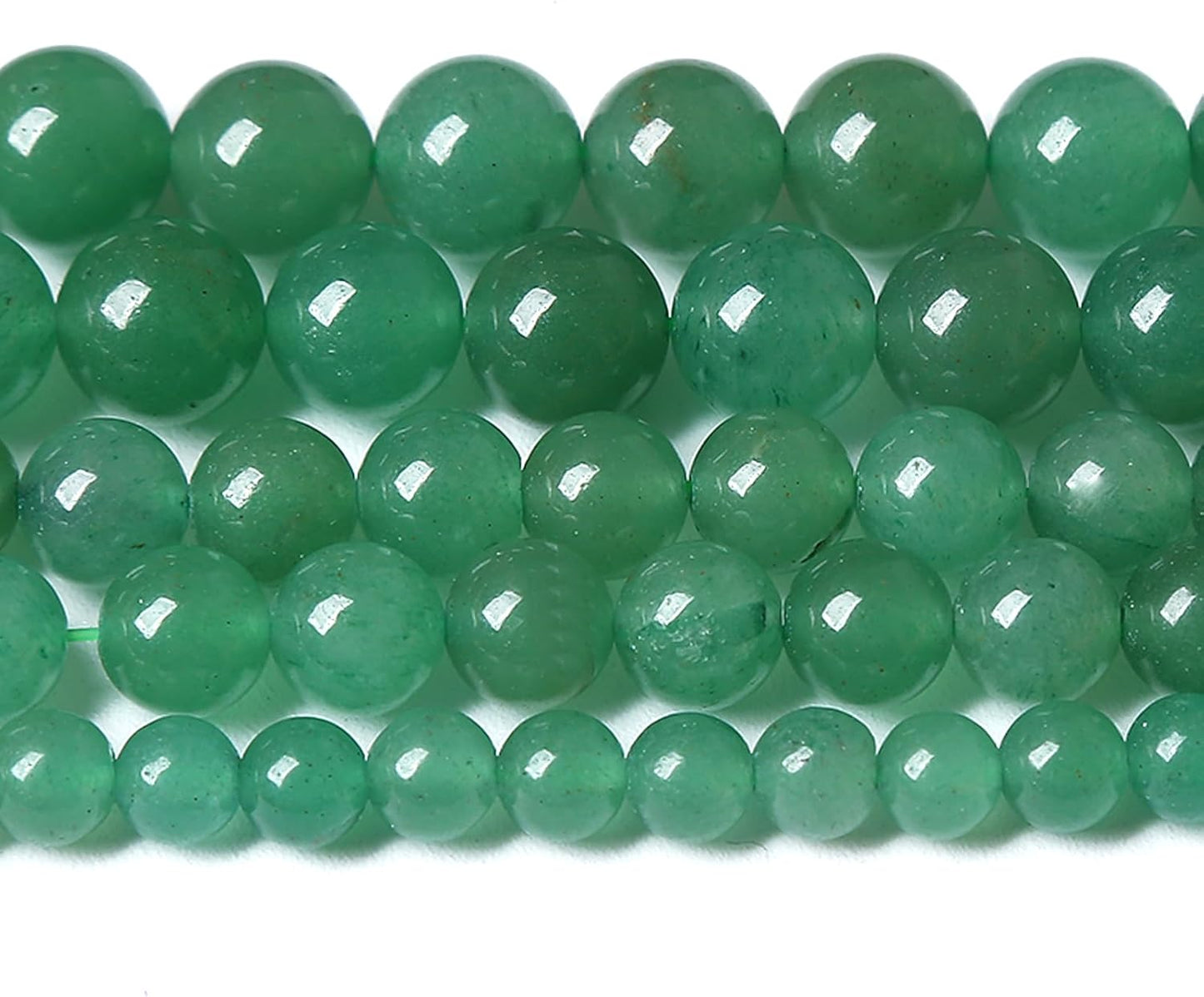90PCS 8MM Natural Green Aventurine Beads Natural Gemstone Crystal Energy Stone Beads for Jewelry Making DIY Bracelet Necklace 2 Strand 32"