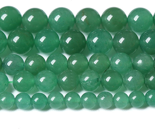 90PCS 8MM Natural Green Aventurine Beads Natural Gemstone Crystal Energy Stone Beads for Jewelry Making DIY Bracelet Necklace 2 Strand 32"