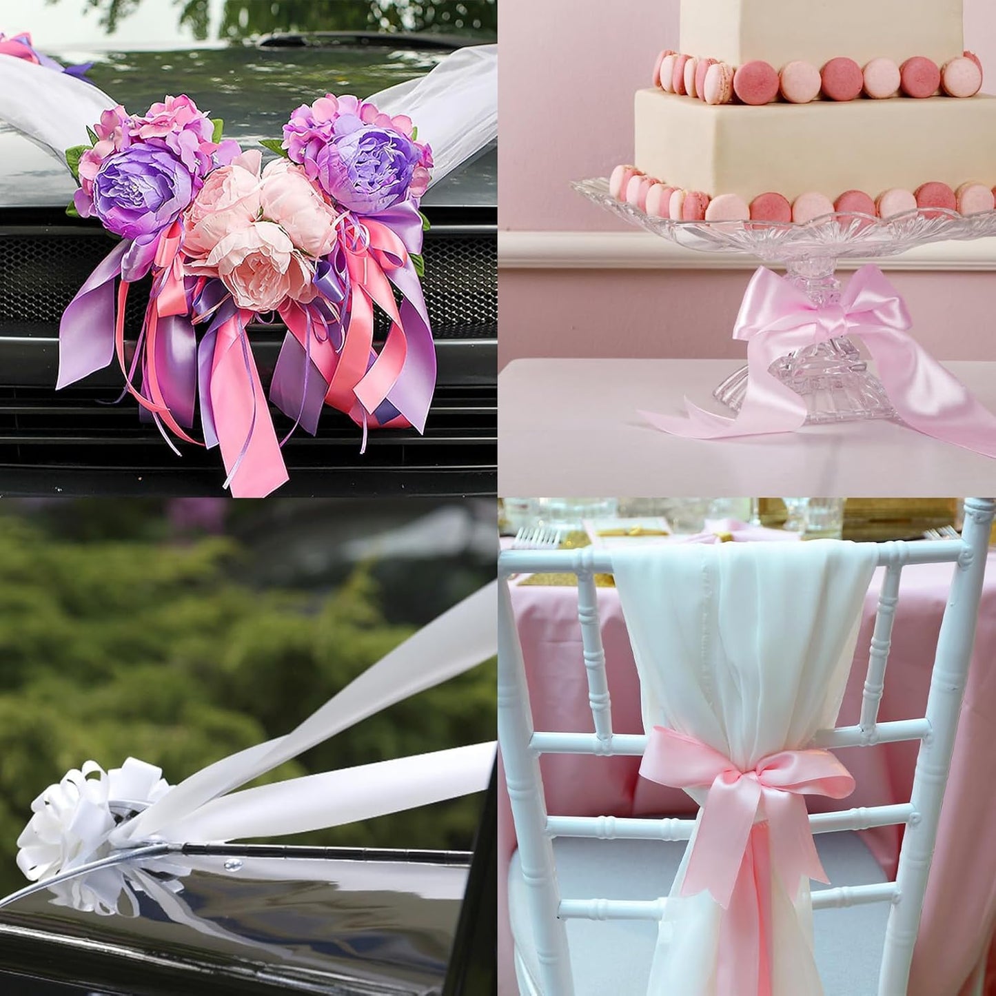 Black Satin Ribbon 4 Inch X 15 Yards Solid Color Double Faced Ribbons Perfect for Crafts Wedding Decor Bow Making Arts Sewing and More