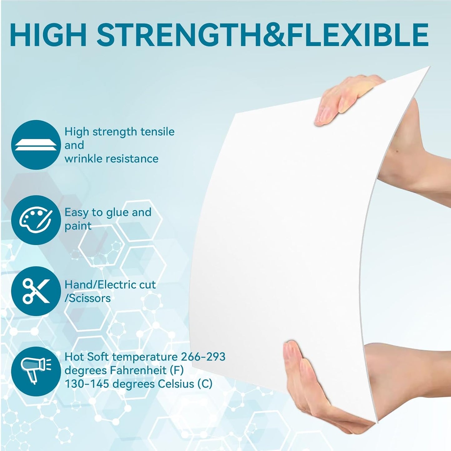 5 Pack White Plastic Sheets 12x12x0.04in Flexible High Tensile Plastic Sheets Hard Plastic Panel for DIY Materials Handicrafts Home Decoration
