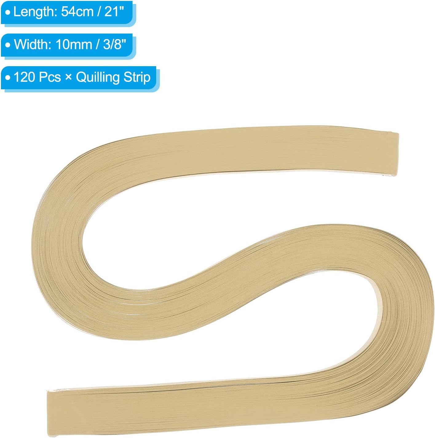 PATIKIL 120pcs Quilling Paper Strips Paper Flowers Quilling Kits 3/8"(10mm) Origami Paper for Adults Beginner Art Craft, 21"(54cm) Light Brown