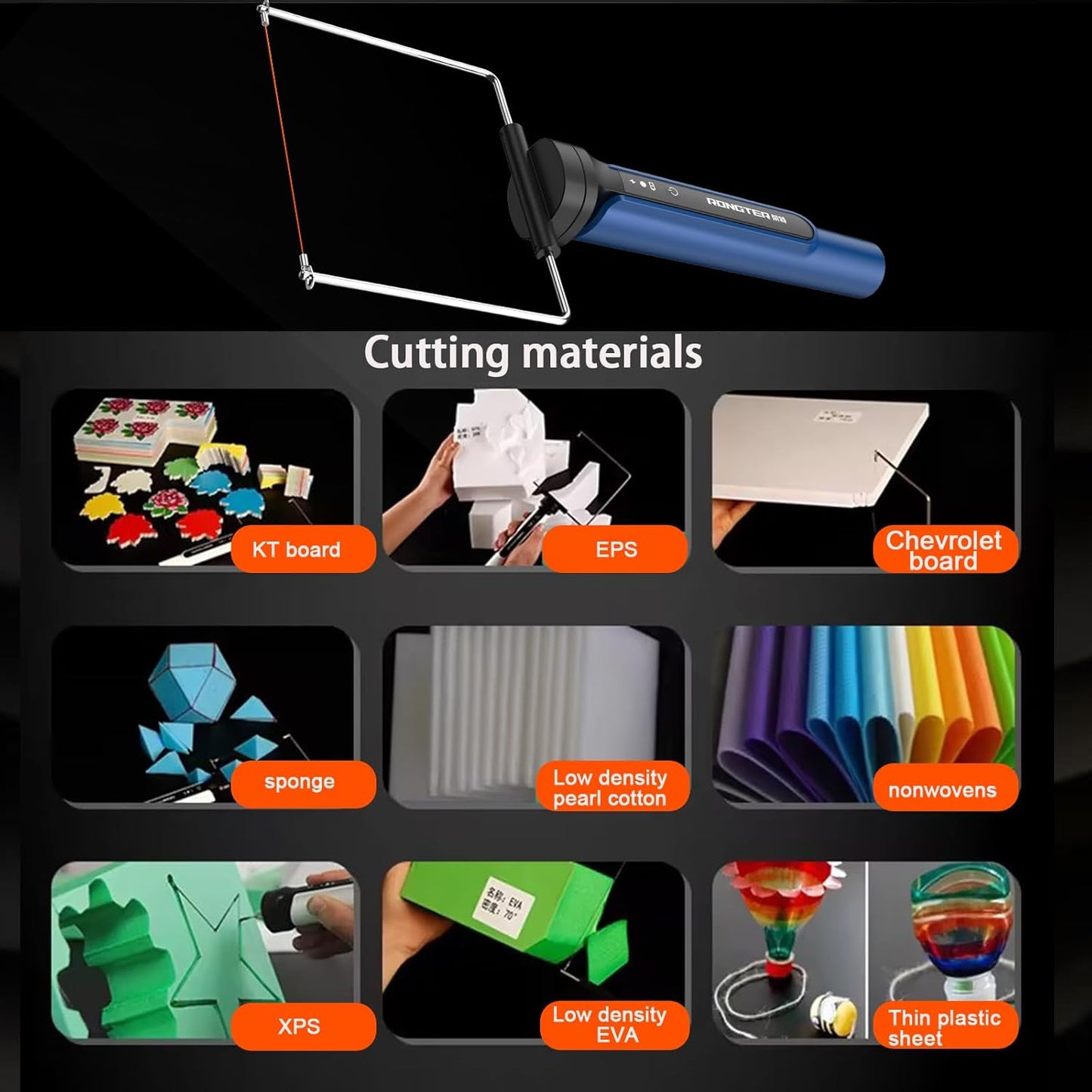 3 in 1 Hot Wire Foam Cutter Kit, Blue Foam Cutter Electric Foam Cutting Tool, Heated Foam Carving Knife Kit