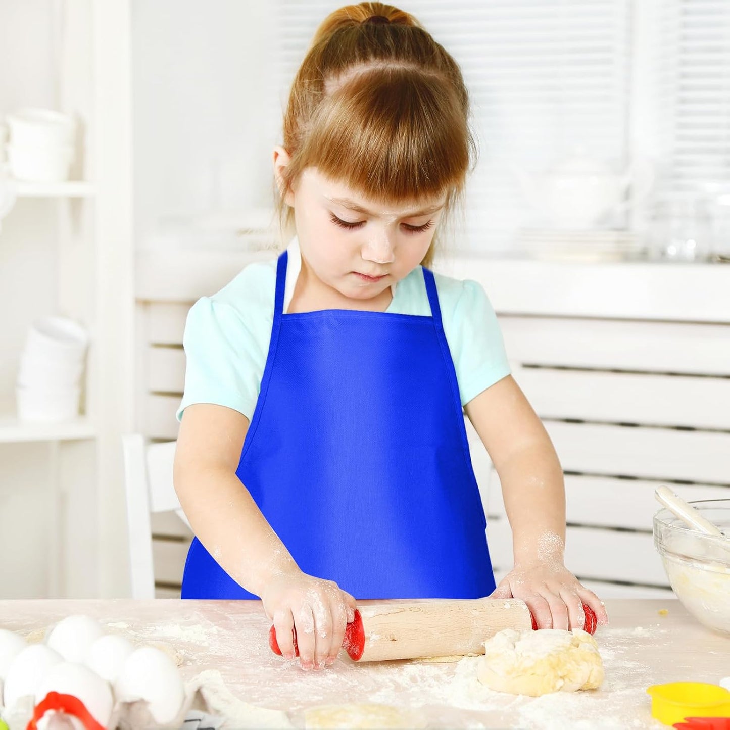 CHRORINE 6/12/24 Pack Kids Painting Apron Toddler Art Aprons for Kids Paint Apron Smock for Painting Cooking Craft Activity