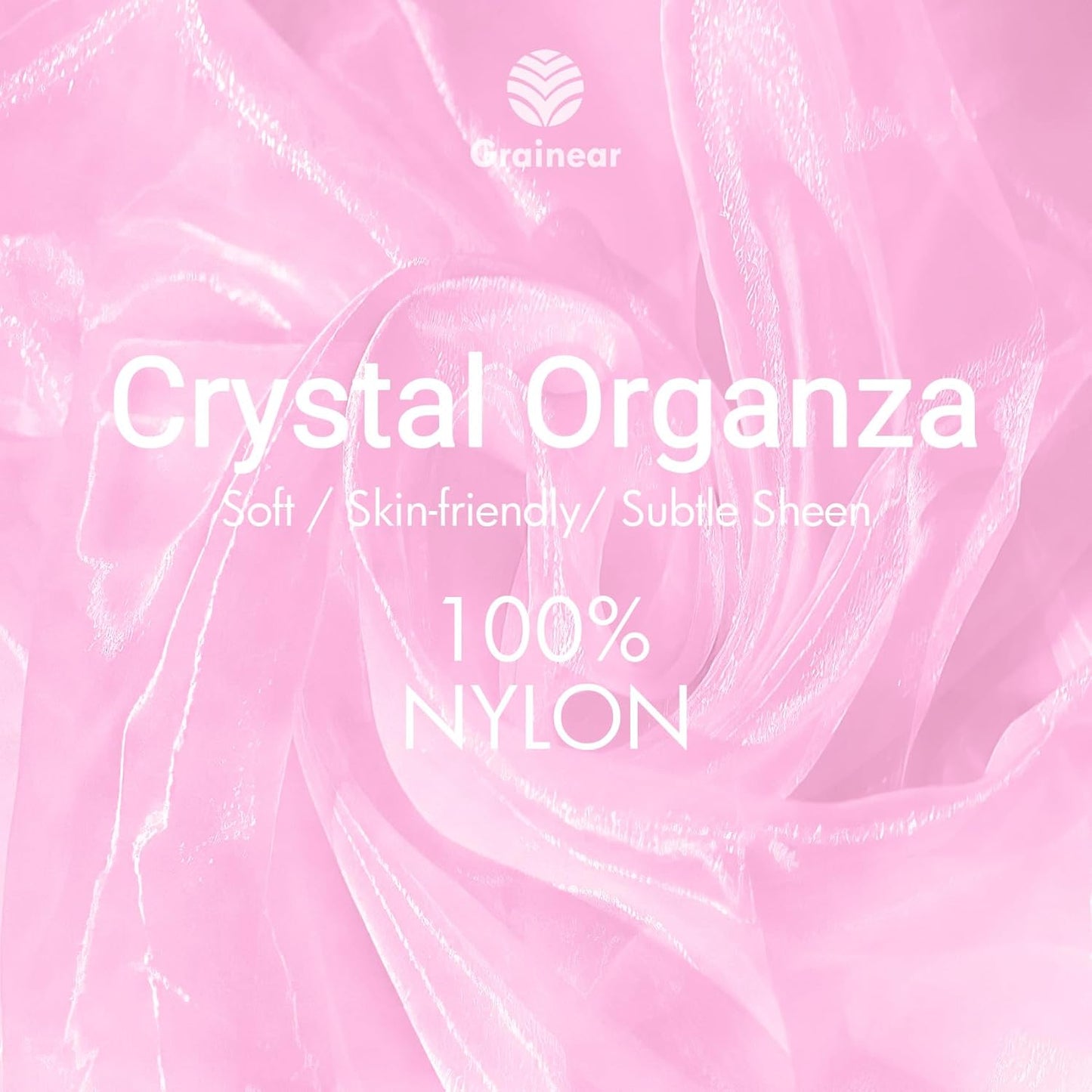 Baby Pink Organza Fabric – 44" x 5 Yards Wide Sheer Tulle for Wedding Arch Draping, Gowns, Table Runners, Party Decor, Curtains & DIY Crafts – Translucent Fabric for Elegant Projects