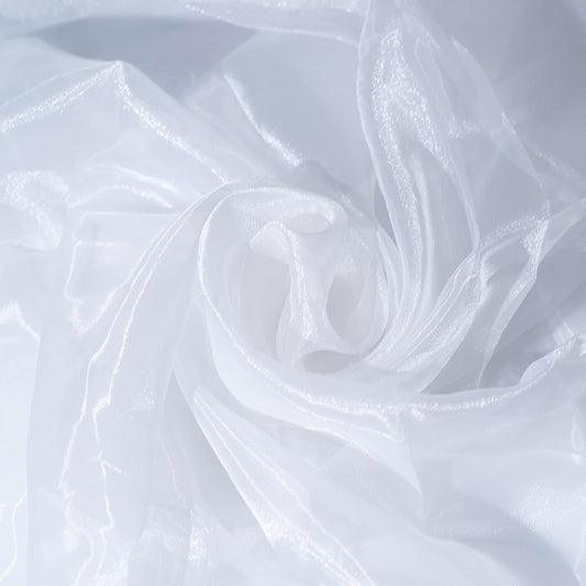 Fynite White Organza Fabric by The Yard | 10 Yard Long | 44" Wide | Bridal Soft Sheer Organza Tulle for DIY Wedding Dress Fashion Craft Decorations