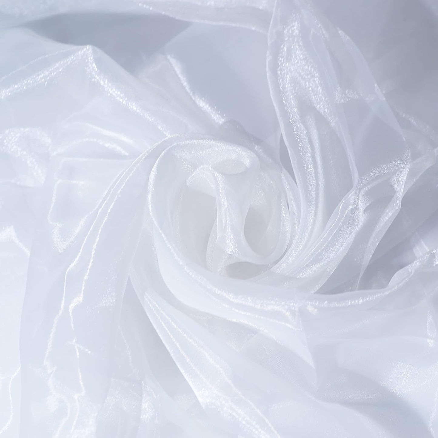 Fynite White Organza Fabric by The Yard | 1 Yard Long | 44" Wide | Bridal Soft Sheer Organza Tulle for DIY Wedding Dress Fashion Craft Decorations