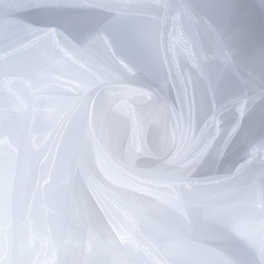 Fynite White Organza Fabric by The Yard | 1 Yard Long | 44" Wide | Bridal Soft Sheer Organza Tulle for DIY Wedding Dress Fashion Craft Decorations