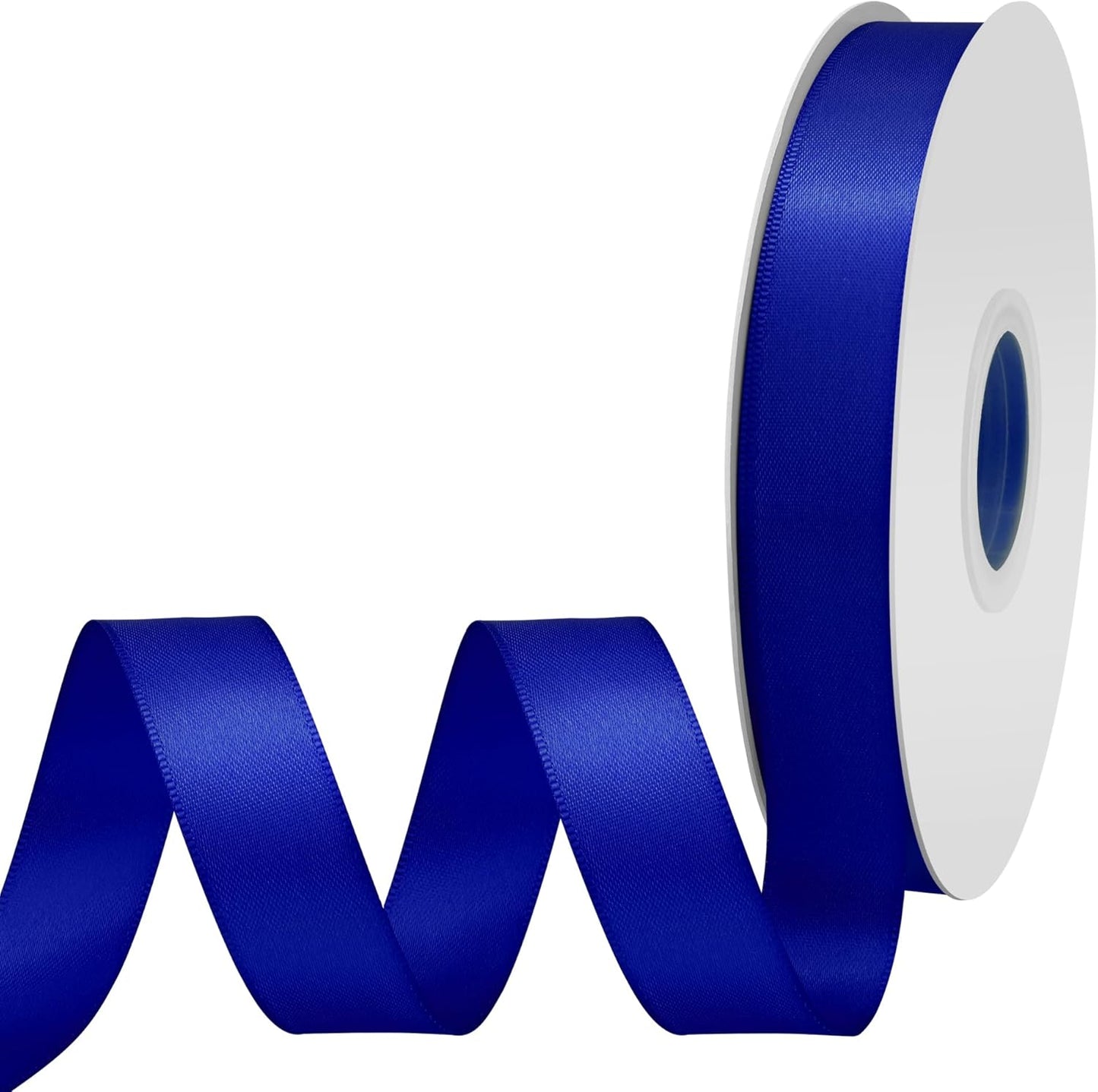 Coblt Blue Satin Ribbon 3/4" X 50 Yards Solid Color Double Faced Ribbons Perfect for Crafts Wedding Decor Bow Making Arts Sewing and More