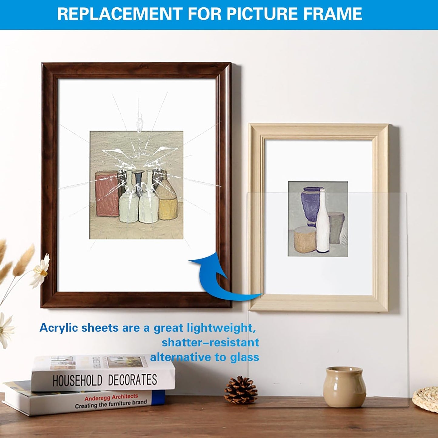 10 Pack 3.93x5.9 Clear Acrylic Sheet 2mm Thick, Clear Plexiglass Sheet 10x15cm, Plastic Plexiglass Board Acrylic Board for Wall Crafts Glass Picture Frame DIY Projects Signs and Painting