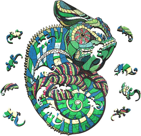 Chameleon S Wooden Puzzle - 100-piece Home decore Masterpiece