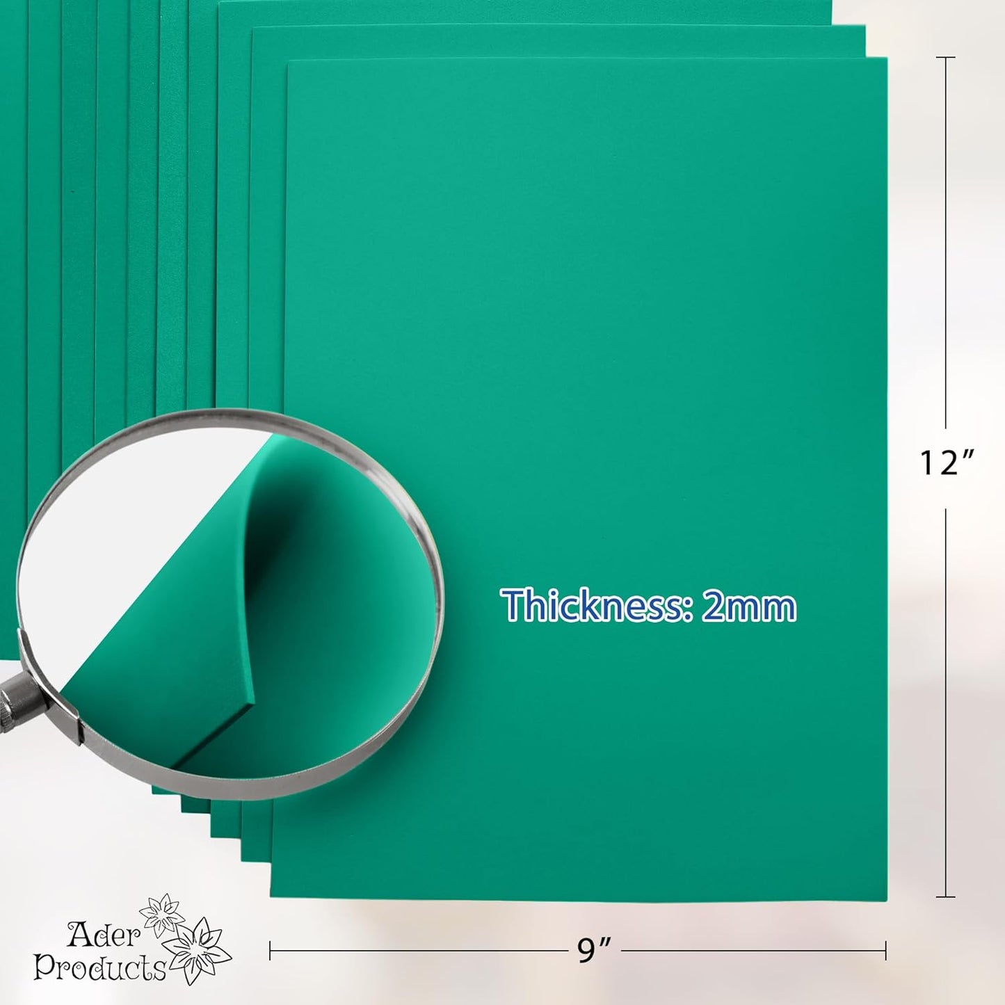 Turquoise EVA Foam Sheets for Crafts, 9 x 12 Inch, 2mm Thickness – Ideal for DIY Arts and Crafts, Foam Paper for Kids, Cosplay and Costumes - 15 Pack