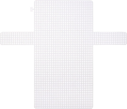 MECCANIXITY 4Pcs Plastic Mesh Canvas Sheet 4 Count 36 cm/ 14.2" for Crochet Bag Making Cross Blank Canvas for Embroidery Needlepoint, Bag, Knit Crochet Mesh, White