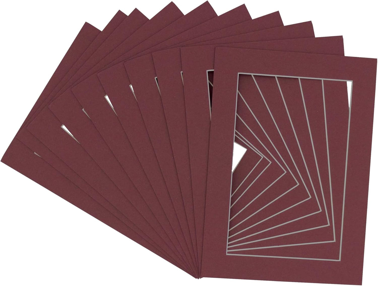 11x14 Mat for 8.5x11 Photo - Precut Maroon Picture Matboard for Frames 11 x 14 Inches - Bevel Cut Matte to Display Art 8.5 x 11 Inches - Acid Free Pack of 100 MATS with Backing Boards & Clear Bags