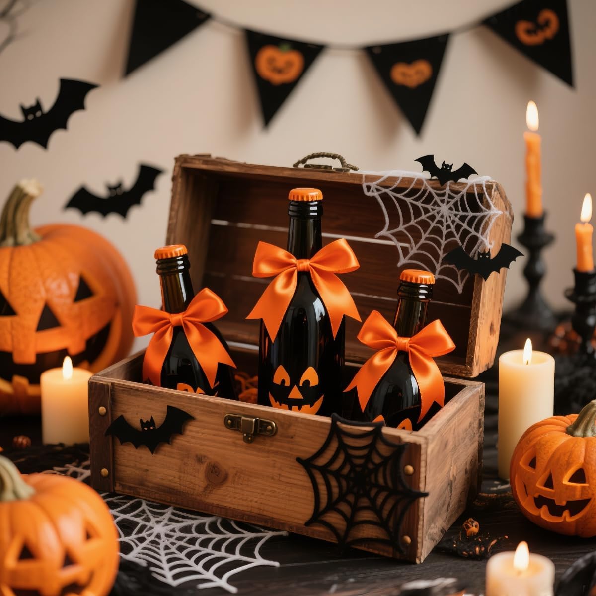 Orange Ribbon 3/8" Wide x 100 Yards, Orange Ribbon for Gift Wrapping, Halloween, Christmas, Wedding, Thanksgiving, Easter