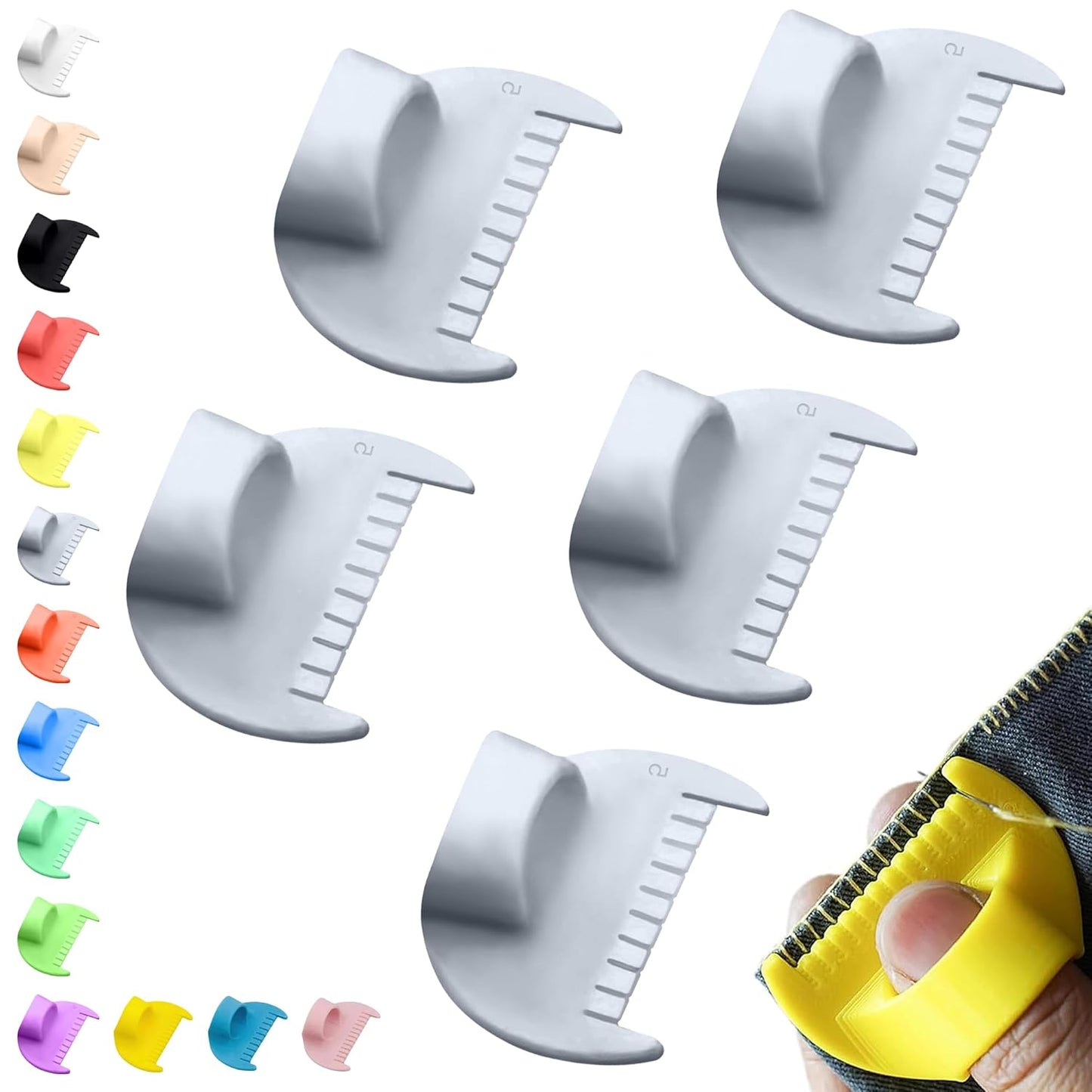 5mm Seam Guide for Hand Sewing Edge Lockranding Tool 5 PCS Set for Leather/Fabric/Craft Sew, Grey