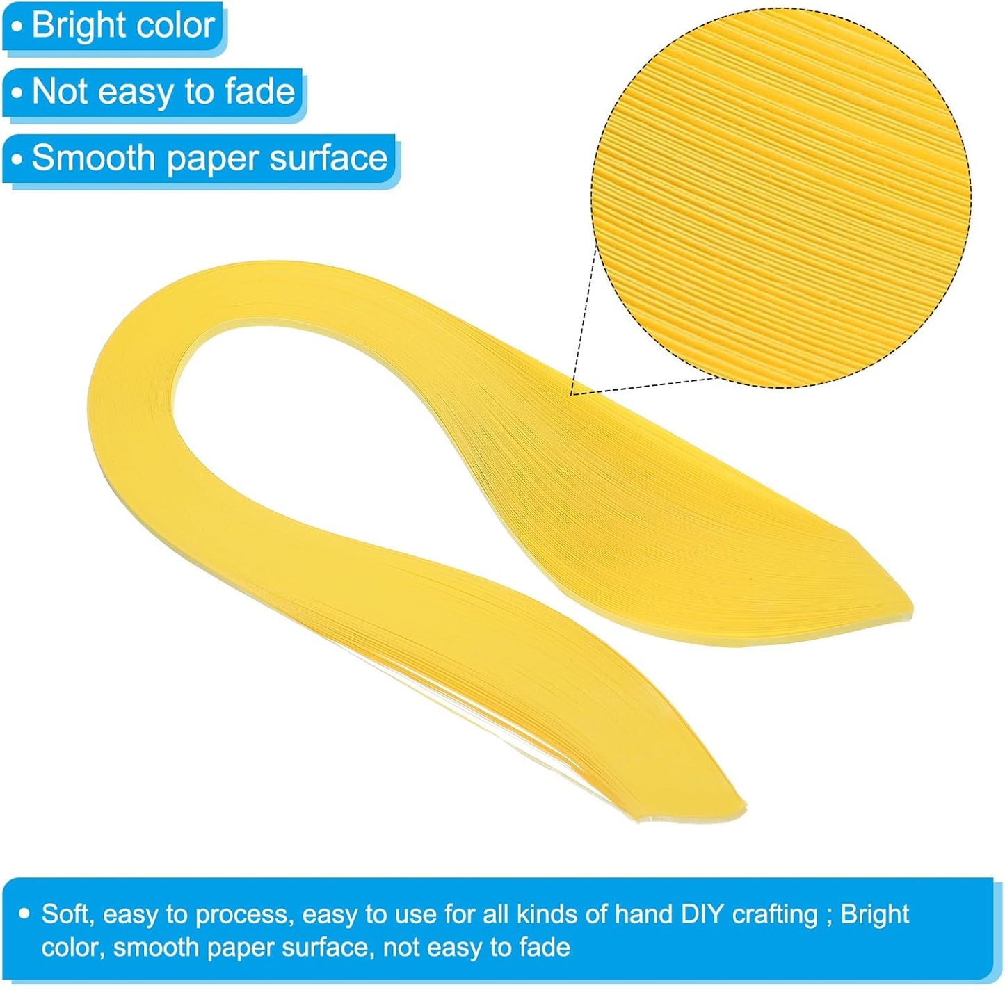 PATIKIL 600pcs Quilling Strips Paper 1/8"(3mm) 39cm Origami Paper Quilling Strip for Art DIY Hand Craft Christmas, Dark Yellow