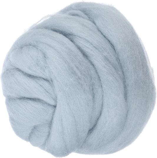 PATIKIL Wool Roving Yarn, 150G/5.3OZ Soft Felting Wool Pure Chunky Roving Yarn Bulk for Needle Felting Knitting Blanket Spinning Weaving DIY Craft, Light Gray