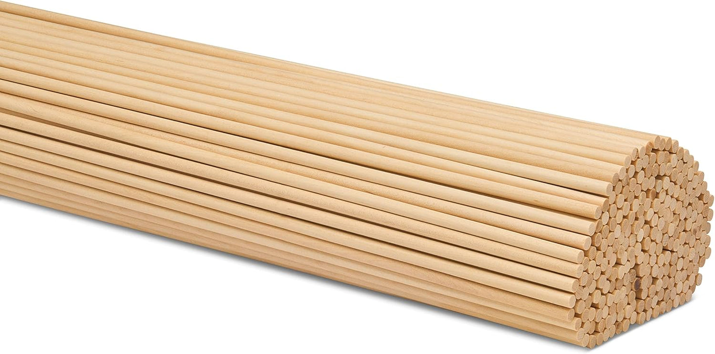 Dowel Rods Wood Sticks Wooden Dowel Rods 3/16 x 18 Inch Unfinished Hardwood Sticks for Crafts and DIYers 250 Pieces by Woodpeckers