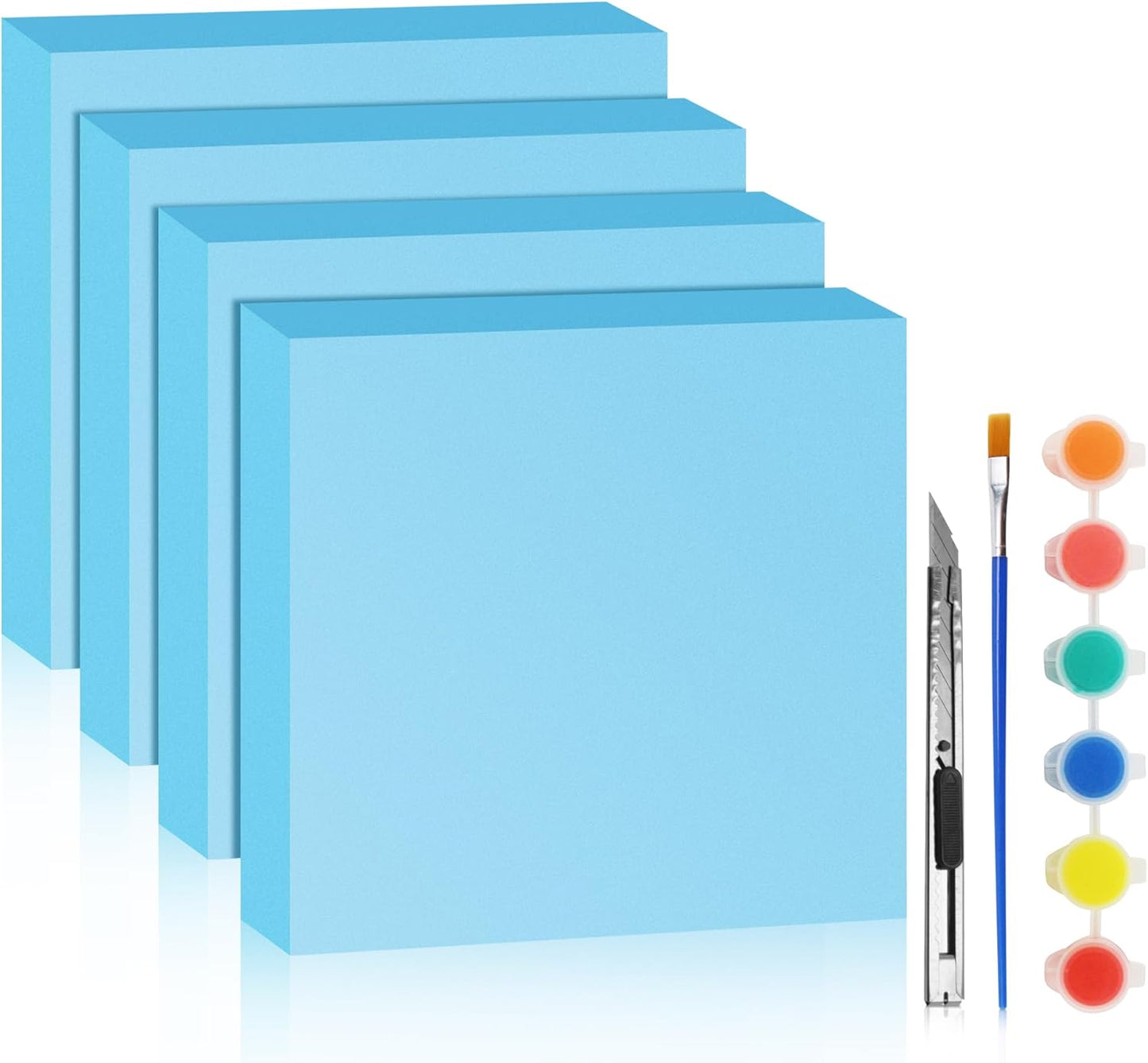 LuckyFoam Blue 4 Pack 12x12x2 inch Foam Sheets 2 Inch Thick Polystyrene Rectangles XPS Foam Board Craft for Insulating DIY Modeling Art Supplies