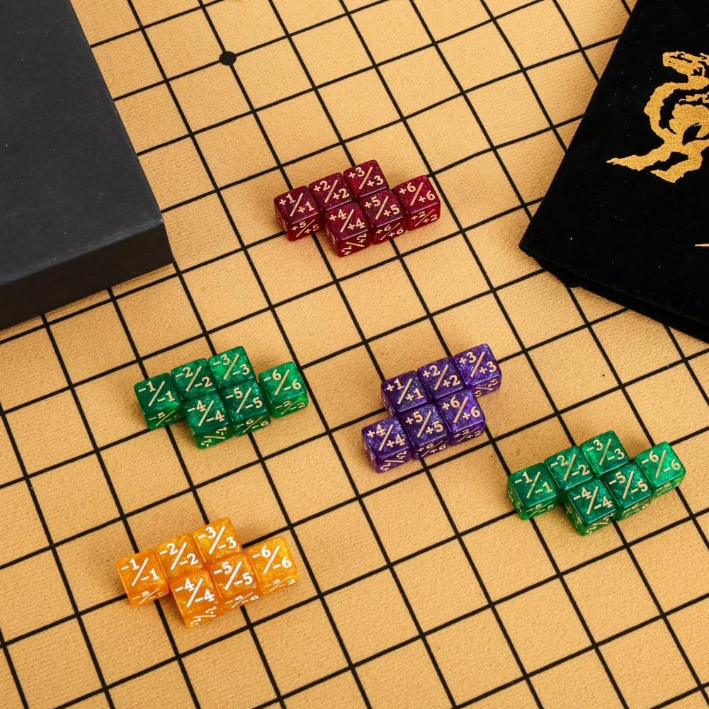 Color MTG Counter Dice Set Keyword Shield Life Counters with Dice Storage Bag for MTG TGG Table Games (Small)